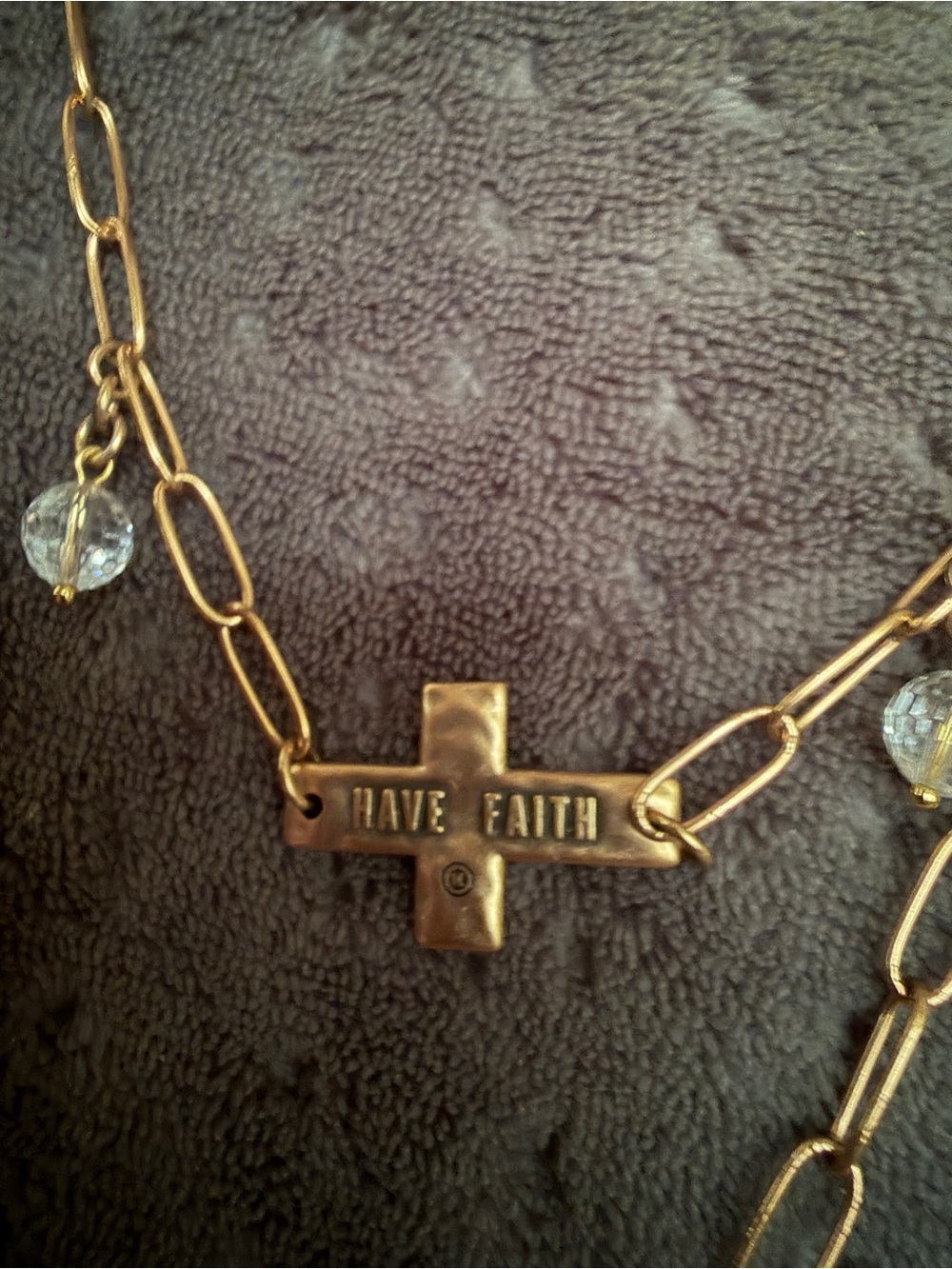 Have Faith Gold-Tone Cross Pendant Necklace